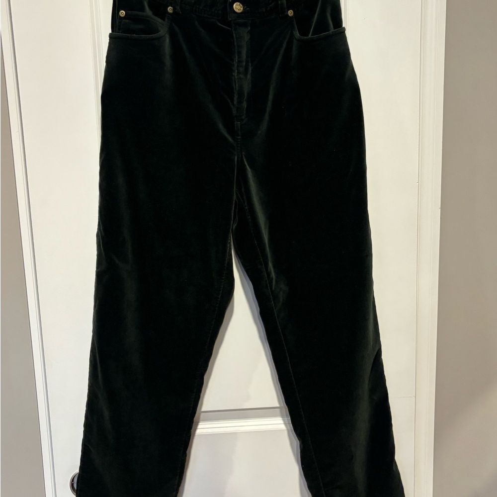 Jones Wear Classic Dark Green Velvet Pants